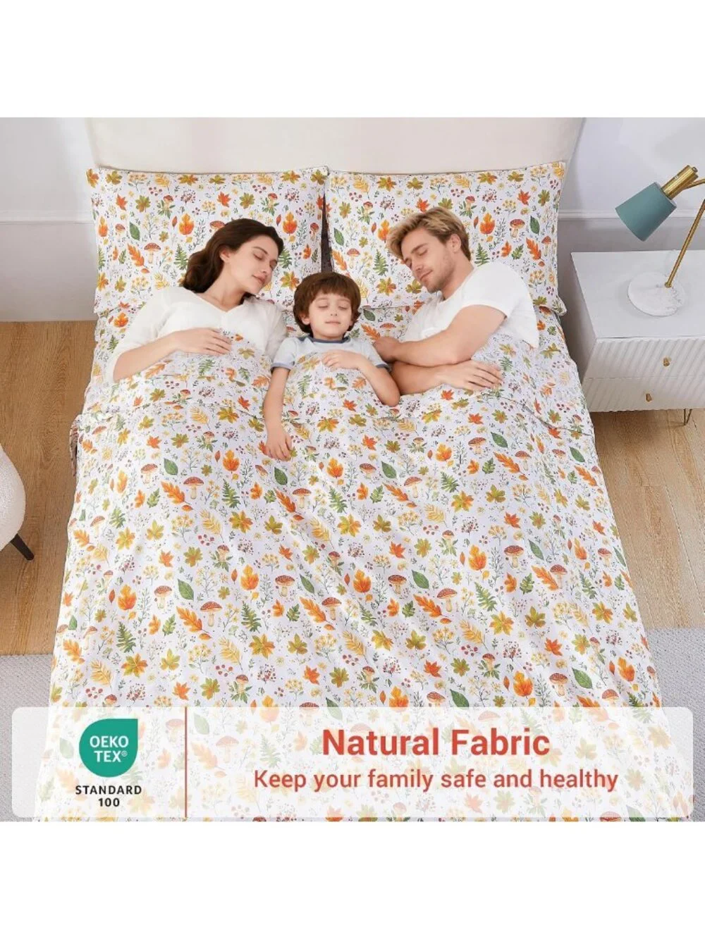 Orange Floral Twin Sheet Set - 3-Piece Microfiber Bedding with Deep Pockets